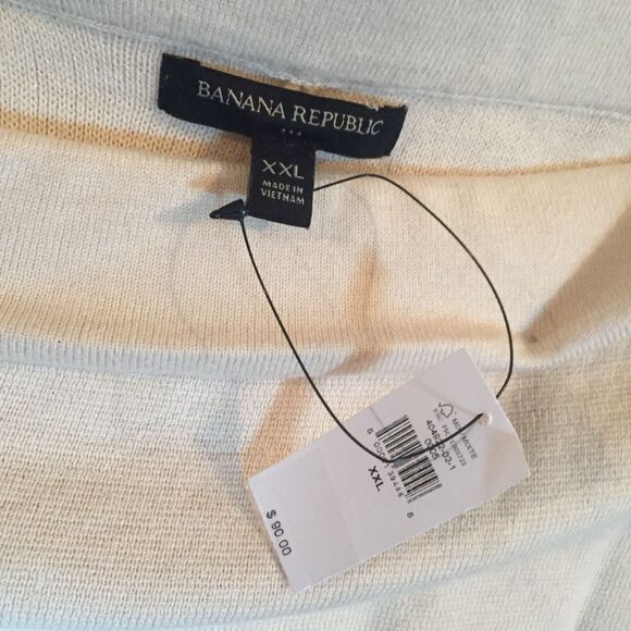 Banana Republic Womens XXL Faux Wrap Skirt Cream Knit  Elastic Waist Knee Length - Picture 8 of 11